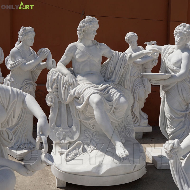 有名なギリシャ神話大型屋外アポロチャリオットブロンズ彫刻馬像