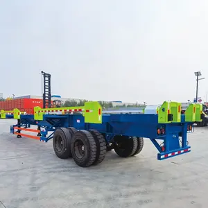 Cheap Price New 2 Axle 3 Axles 60ton Skeleton Chassis Terminal Container Flatbed Semi Trailer Truck For Sale