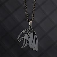 Fabricant en gros en acier inoxydable aucun ne se décolore rétro dominateur Dragon flamme Dragon pendentif nouveau collier