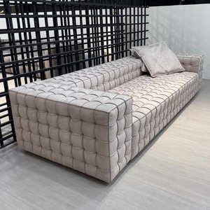 Grand deux places: 194cm salon nordique de luxe salle de réunion salon canapé en tissu abrasif moderne - Product Image 5
