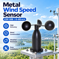Anémomètre Coda CDF-10B en alliage d'aluminium avec résolution de 0,1 m/s et plage de température de -30 à 70 °C pour station météo
