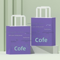 Sac en papier kraft créatif personnalisable en stock pour emballage à emporter café, thé, pâtisseries