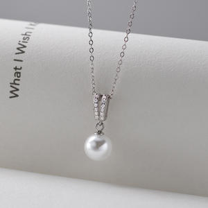 Collier en argent S925 avec perles rondes segmentées ondulées en tube incurvé, perles françaises et chaîne de clavicule de niche D8728 - Product Image 3