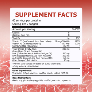 Factory Direct Vaginal Omega 3 Softgels with Total Fat Supports Healthy Aging Improves Mood Brain Function Bone Strength Softgel - Product Image 2