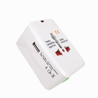 Adaptador de Viaje Universal USB a CA, Enchufe Universal para EE. UU./UE/Reino Unido/Suiza, Cargador USB Universal