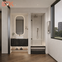 YUNBAY Cabine Capsule Apple Modulaire 46 m² avec Corps Courbé Aérodynamique, Verre Panoramique Noir et Cadre Argenté