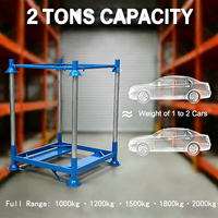 Étagère de stockage post-palette robuste en acier galvanisé, démontable et pliable, pour entrepôt industriel et utilisation avec chariot élévateur