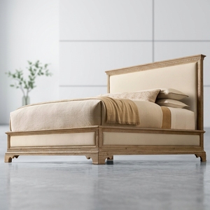 <span class=keywords><strong>Lit</strong></span> Mayfair Grand Frame en tissu, bois massif chêne, capitonné avec tête de <span class=keywords><strong>lit</strong></span> en colonne romaine sculptée à la main - Product Image 6