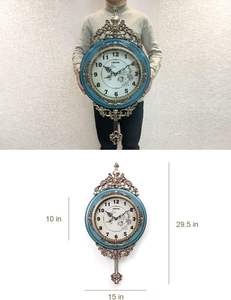 <span class=keywords><strong>Horloge</strong></span> de grand-père moderne élégante, traditionnelle, hautement décorative, peinte à la main, avec des décorations ethniques exquises faites à la main - Product Image 5