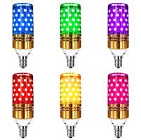 Ampoules LED Candelabres 12W 16W E14 E27, Ampoules LED Corn, Lumière Rouge Bleue Verte, pour Fêtes, Mariages, Noël, Classées IP44, Alimentées par Courant Alternatif