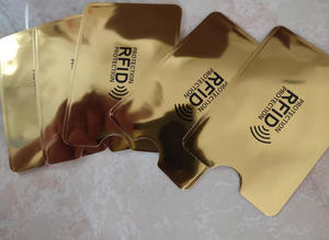 Porte-cartes d'identité portable de haute qualité, simple, anti-magnétique, anti-vol, imprimé sérigraphié, avec corps en aluminium et revêtement en feuille d'étain, pour banque - Product Image 3