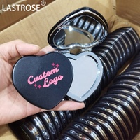 Wholesale Portable Double Size Mini PU Magnifying Sided Foldable Makeup Mirror Private Label Mirror