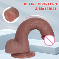 Dildo réaliste pour adultes, souple et avec ventouse puissante, mains libres, stimulation du point G, en silicone liquide couleur chair, ventouse robuste