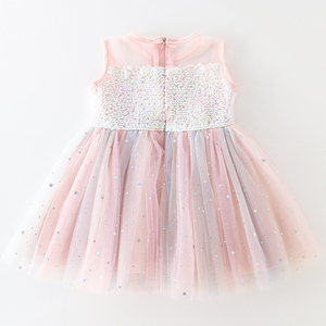 <span class=keywords><strong>Robe</strong></span> de demoiselle d'honneur princesse pour fête, motif licorne, tulle à paillettes, doublure en coton doux transparent, sans manches, longueur genou - Product Image 2