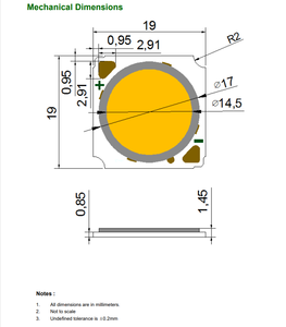 <span class=keywords><strong>1919</strong></span> 720mA 36V 25W 30W 35W 40W 50W SAWS1566A COB LED Diode Lumière naturelle blanche la plus proche de la lumière du soleil 4000K CRI97 25W403S25H - Product Image 2