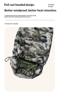 Saco de Dormir Tipo Momia Ultraportátil de Poliéster, Grueso, Cálido, Impermeable, con Camuflaje, para Adultos, Otoño, Invierno, Clima Frío, Camping al Aire Libre - Product Image 4