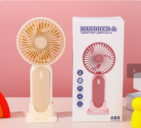 Ventilador de Mano RL-12 para Exteriores con Base y Soporte para Teléfono, Ideal para Campamento, Picnic, Barbacoa, Múltiples Colores, 3 Velocidades de Viento Ajustables, Ventilador de Escritorio
