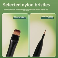 Kit de stylos pour nail art avec manche en bois, pour base coat, peinture couleur, gel UV, estompage, dessin de lignes, pinceau carré, pinceau style français, pinceau pour débutants