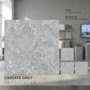 Baldosas de Porcelana Digital Terrazzo Oscuro Glacier Nero, 60x60cm, 9mm, Acabado Brillante, para Pisos Interiores - Product Image 4