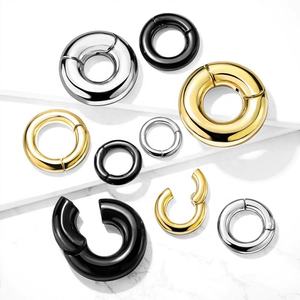 แหวนเจาะหูแบบคลิกเกอร์สแตนเลสขนาดใหญ่ 6G 8G 10G 12G สำหรับเจาะกระดูกอ่อน - Product Image 2