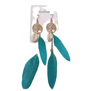 Manufacturers direct sales of small tree earrings Bohemian seaside fringe