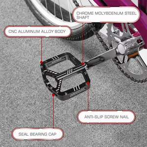 Pédales de vélo BUCKLOS scellées à 3 roulements, en alliage d'aluminium CNC, antidérapantes, pour <span class=keywords><strong>VTT</strong></span> et vélo de route, plateforme large, pièces de cyclisme - Product Image 6