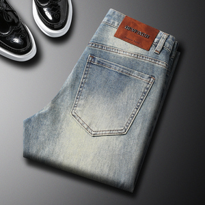 <span class=keywords><strong>Jeans</strong></span> morbidi e sottili europei di fascia alta da uomo alla moda elasticizzati larghi <span class=keywords><strong>grigio</strong></span> <span class=keywords><strong>chiaro</strong></span> pantaloni Casual di personalizzazione della fabbrica - Product Image 6