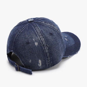 Casquettes de baseball personnalisées de haute qualité pour adultes, en coton denim, style vintage délavé, avec anneau en métal et logo brodé - Product Image 5