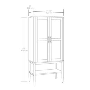 ריהוט נורדי סלון מטבח מזנון עץ אלון ארון מבטא גבוה עם דלת קש מדף אחסון - Product Image 4
