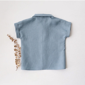 Kemeja Lengan Pendek Katun Linen Bordir untuk Bayi Balita Laki-laki Musim Panas - Product Image 2