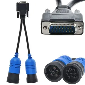 PN 405048 6 Pin 9 Pin Y Deutsch adattatore per Nexiq USB Link 125032 Diesel Truck 6 PIN 9 Pin a DB15 Pin maschio cavo connettore OBD