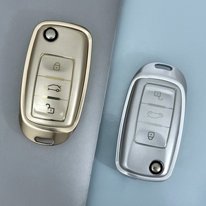 Funda de Metal y TPU para llave de coche, funda de llave personalizada apta para <span class=keywords><strong>VW</strong></span> Golf PoloTiguan Passat Caddy, funda de llave plegable automática, accesorios Fob - Product Image 3