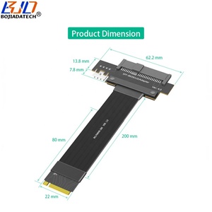 NGFF M.2键-M PCI-E 4.0接口，用于SFF-8639 U2 NVME固态硬盘的U2适配器升降器扩展电缆0.2M，带SATA 15PIN电源 - Product Image 3