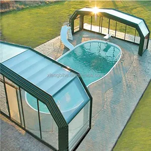 XBH-cubierta retráctil para piscina, cubiertas de techo de arco de policarbonato para exteriores