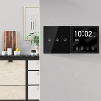 Sakelar lampu listrik rumah berkualitas UK Smart Control saklar rumahan otomatis sentuh 240v maks. Voltase 16A Panel kaca