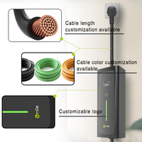Chargeur de voiture électrique mobile Zencar 32A 7kW, chargeur rapide EVSE 230V AC avec courant réglable pour la charge commerciale et domestique