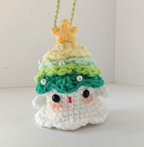 Porte-clés fantôme tricoté pour Halloween - Cadeau fait main au crochet pour couples, pendentif de voiture et breloque de sac, décoration mignonne et effrayante - Product Image 4