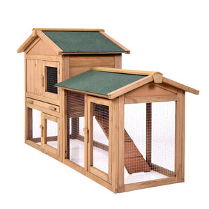 Jaula para conejos de madera maciza para exteriores, de doble capa, tamaño XL, con corral para animales pequeños, para uso en jardín. - Product Image 4