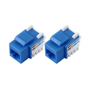 Cat5e Cat5 Cat6 RJ45梯形插孔超薄轮廓以太网墙壁插孔打孔梯形模块连接器