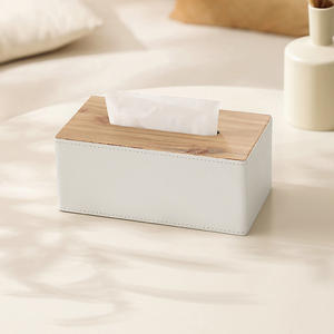 Caja de pañuelos de cuero creativa nórdica de lujo ligera caja de papel para el hogar Simple moderna para sala de estar restaurante logotipo personalizado - Product Image 6
