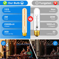 Vintage Antique 6500K LED Filament Lumière 110V/120V E27 Tubulaire Edison Ampoules Long Tube T185/T225/T30/T300 3W/4W/6W/8W Paysage