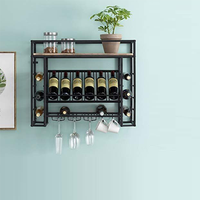 Étagère murale en métal pour la présentation de vin, présentoir de vente au détail pour les magasins de spiritueux, pour bar