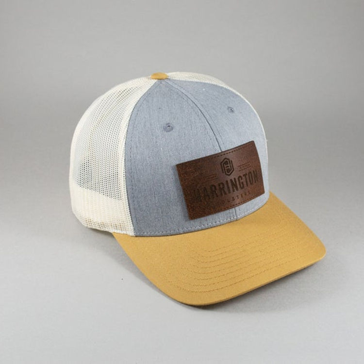 Custom 3D Embroidery Leather Patch Mens Mesh Back Hats Snapback Trucker Caps