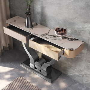 Muebles de sala de estar Xuanzhen, mesas de <span class=keywords><strong>consola</strong></span> de mármol dorado, mesa de sala de estar, mesas de entrada modernas de lujo, consolas <span class=keywords><strong>con</strong></span> <span class=keywords><strong>cajones</strong></span> - Product Image 2