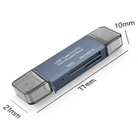 Logotipo personalizado USB3.0 tipo C SD TF lector carcasa de aleación de aluminio lector de tarjetas de alta velocidad USB tipo C OTG lector de tarjetas
