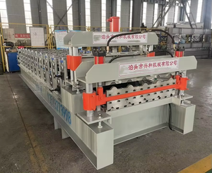 클래딩 더블 레이어 금속 루핑 시트 롤 성형 기계 유약 타일 PLC 모터 및 기어가있는 기계 만들기 - Product Image 3