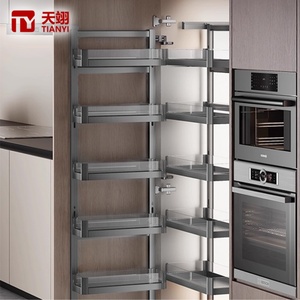 Durable Rectangular <b>Tall</b> Cabinet Organizer Smooth Slide Mechanism Large Capacity Basket Drawers for Efficient Kitchen <b>Storage</b> - Product Image 1
