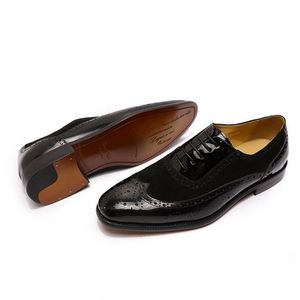Luxury Mens Brogue Oxford <b>Shoes</b> Genuine Leather Dress <b>Shoes</b> Lace-Up Black Brown Wedding Party Men Business Formal <b>Shoes</b> - Product Image 3