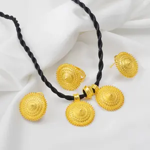 埃塞俄比亚民族珠宝套装项链耳环戒指非洲婚礼厄立特里亚哈贝沙套装 # 170016R