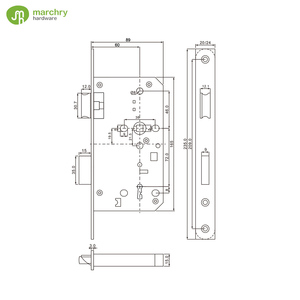 Serrure à mortaise coupe-feu de haute qualité avec clés d'urgence 6072 en acier inoxydable pour porte - Product Image 3